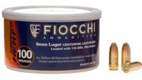 Fiocchi Ammo Canned Heat 9mm 115 Grain FMJ 100 Rou