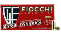 Fiocchi Ammo Range 380 ACP 95 Grain FMJ 100 Rounds