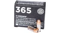 Sig Sauer Ammo V-Crown 9mm 115 Grain JHP 20 Rounds