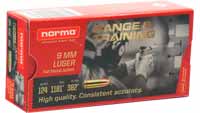 Norma Ammo Range Training 9mm 124 Grain FMJ 50 Rou