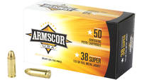 Armscor 38 Super 125 Grain Full Metal Jacket 50 Ro