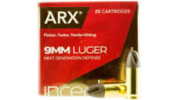 PolyCase Ammo Inceptor ARX 9mm 65 Grain 25 Rounds