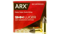 PolyCase Ammo Inceptor ARX 9mm 65 Grain 25 Rounds