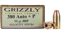 Grizzly Ammo 380 ACP+P 100 Grain JHP 20 Rounds [GC
