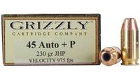 Grizzly Ammo 45 ACP 230 Grain JHP 20 Rounds [GC45A