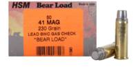 Hsm bear Ammo .41 rem. mag. 230 Grain swc gas chec