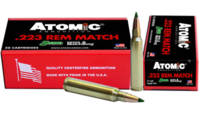 Atomic Ammo .223 rem. match 77 Grain sierra tmk 20