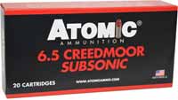 Atomic Ammo Subsonic 6.5 Creedmoor 129 Grain JSP 2