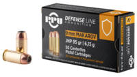 PPU Ammo Defense 9x18 Makarov 93 Grain JHP 50 Roun