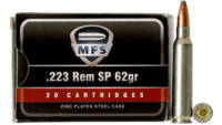 Geco Ammo SP MFS Zinc 223 Remington 62 Grain SP 20